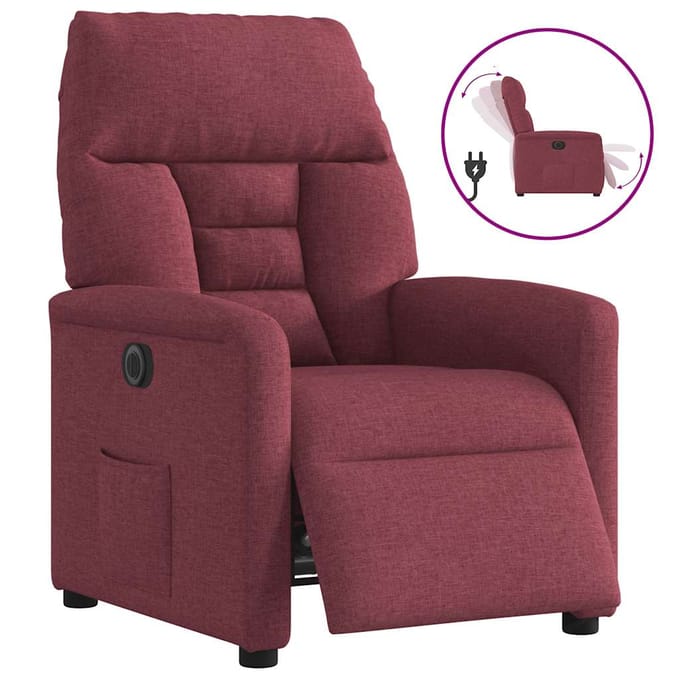 vidaXL - Fauteuil - verstelbaar - elektrisch - stof - wijnrood