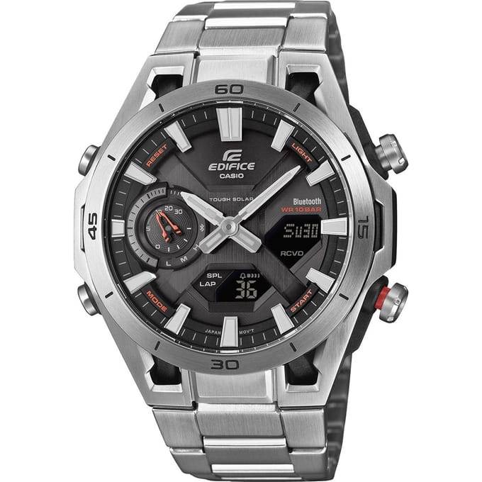 Casio Edifice Sospensione Heren Horloge Zilverkleurig ECB-2300D-1AEF