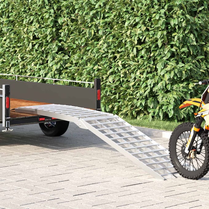 vidaXL Motorcycle Ramp 680 kg Zilver 680 kg Aluminium