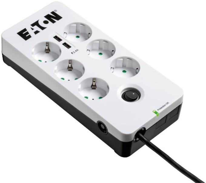 Schuko 6 Way Multi-socket Adapter Eaton PB6UD (1,5 m)