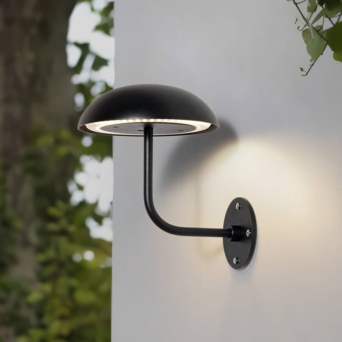 Arcchio - Terraslampen- met dimmer - 1licht - Ijzer, plastic - H: 9.5 cm - zwart - Inclusief lichtbron