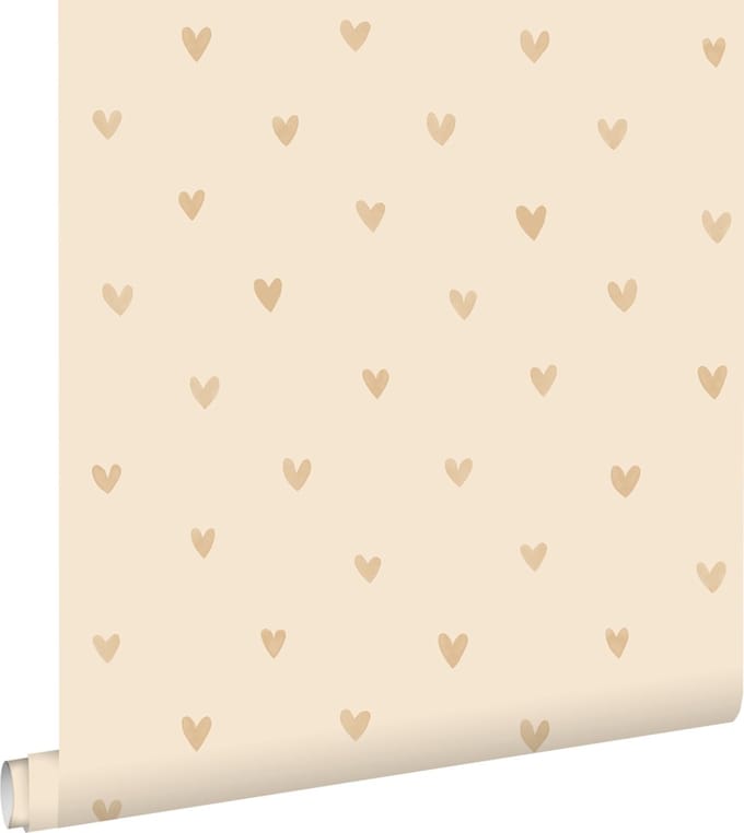 ESTAhome behang hartjes beige - 53 cm x 10.05 m - 139767
