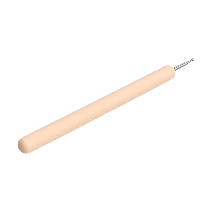 Manche en Bois Brosse Ronde en Acier Outil de Fabrication de Bijoux pour Lissage et Finition
