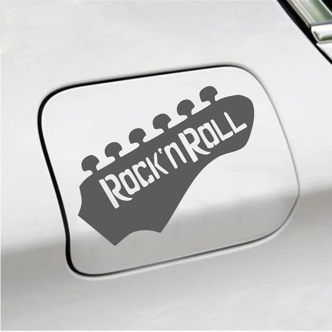 Bumpersticker - Rock N Roll - 10,7 X 14,8 - Antraciet