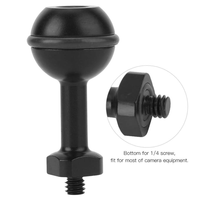 Support de plongée pour caméra d'action, rotule, base de lumière de remplissage, vis de 14 pouces (noir) noir