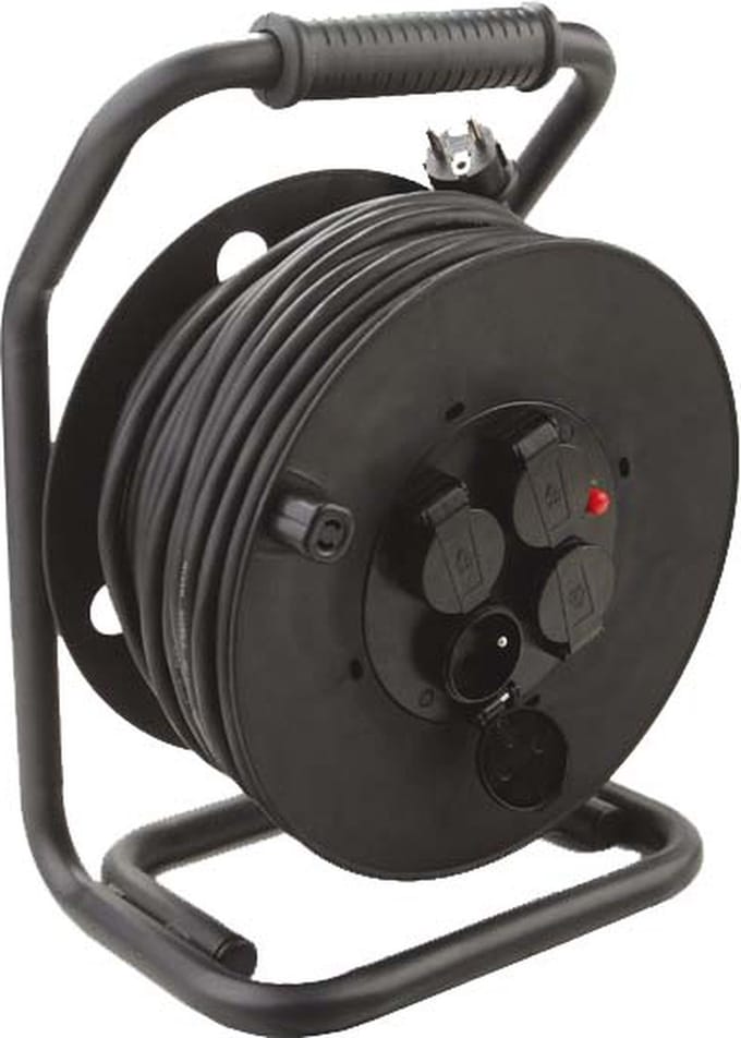 Target kabelhaspel open 4-voudig met randaarde IP44 40 meter neopreen H07RN-F 3x1.5mm2 (90300)