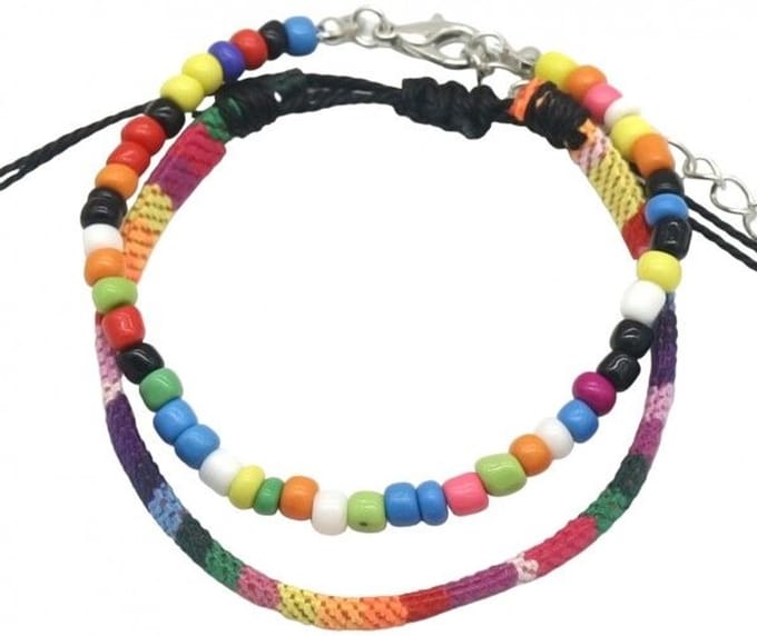 She life style - Set enkel/armbandjes - 2 stuks - multi kleurig
