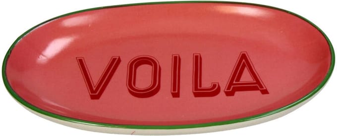 Bord Ovaal Voila Steengoed Roze 21x12.5x2.5cm