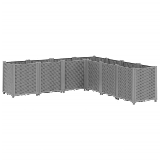 vidaXL - Plantenbak - 160x160x53 - cm - polypropeen - lichtgrijs