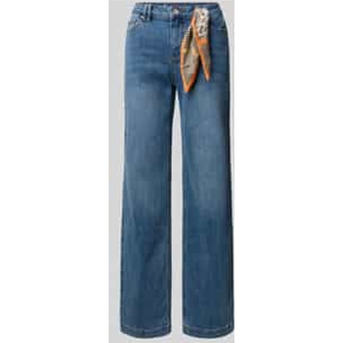 straight fit jeans van katoenmix