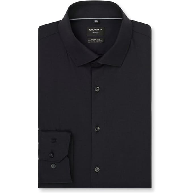 OLYMP No. Six 24/Seven Overhemd, Super Slim, Modern Kent, Zwart