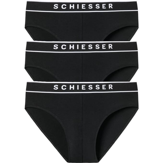 Schiesser 95/5 Organic Heren Rio Slip - Zwart - 3 pack - Maat S