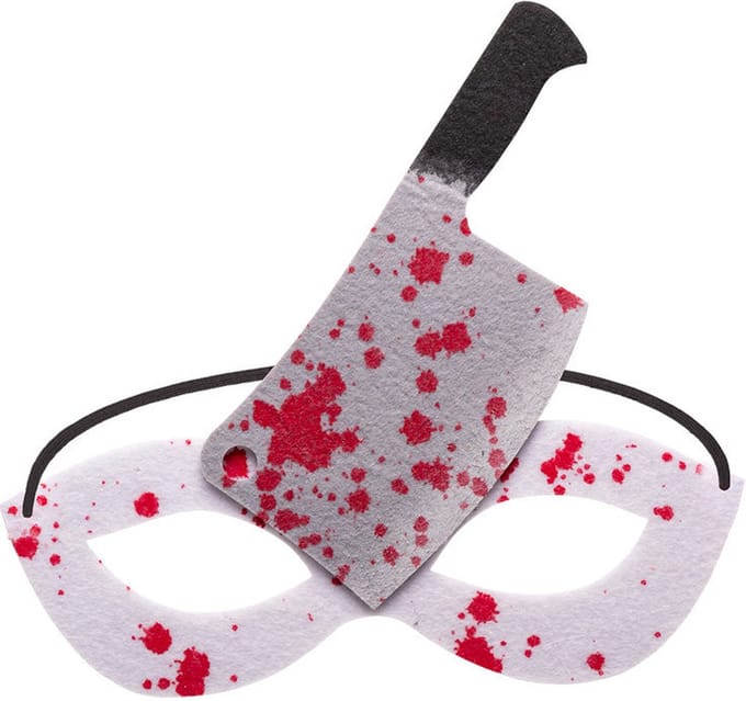 Carnival Toys Verkleedmasker Bebloed Bijl Vilt Wit/grijs/rood One-size - Halloween Eng Scary