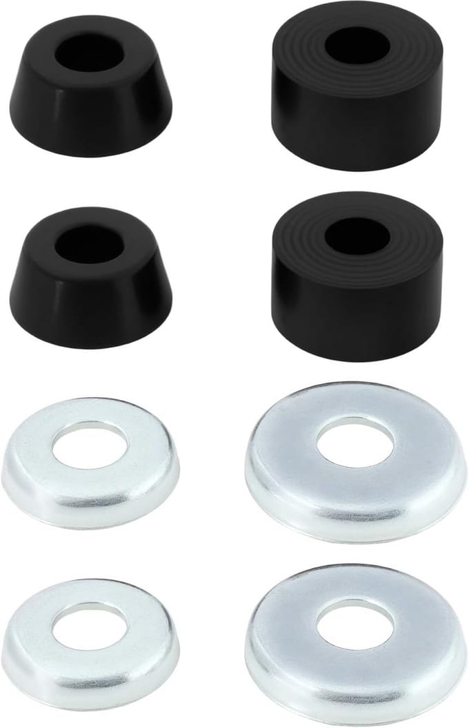 Harde Skateboard Bushings (95A) Set voor Trucks - Cilindervormige Kussens - Zwart