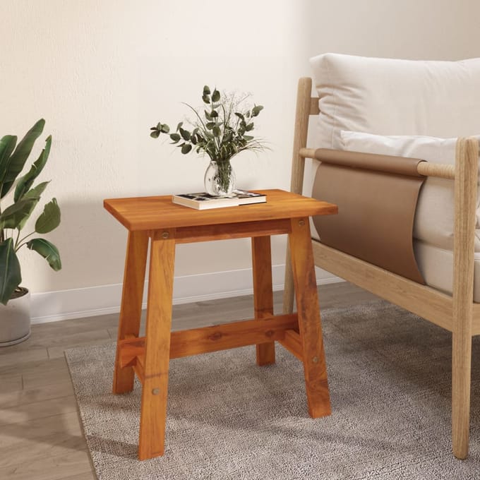 vidaXL Kruk 45x29x45 cm rechthoekig massief acaciahout