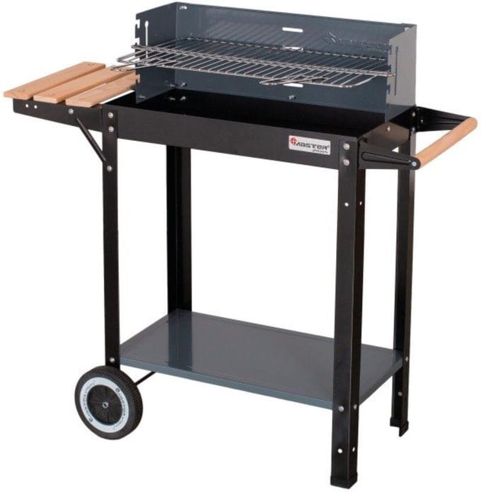 Master Grill MG909 - Houtskoolbarbecue - Verstelbare Chromen Rooster - Wielen