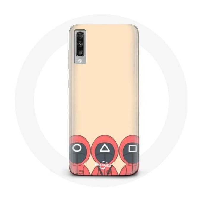 Coque pour Samsung Galaxy A50 Squid Game Masques Triangle carré et Cercle Fan Art