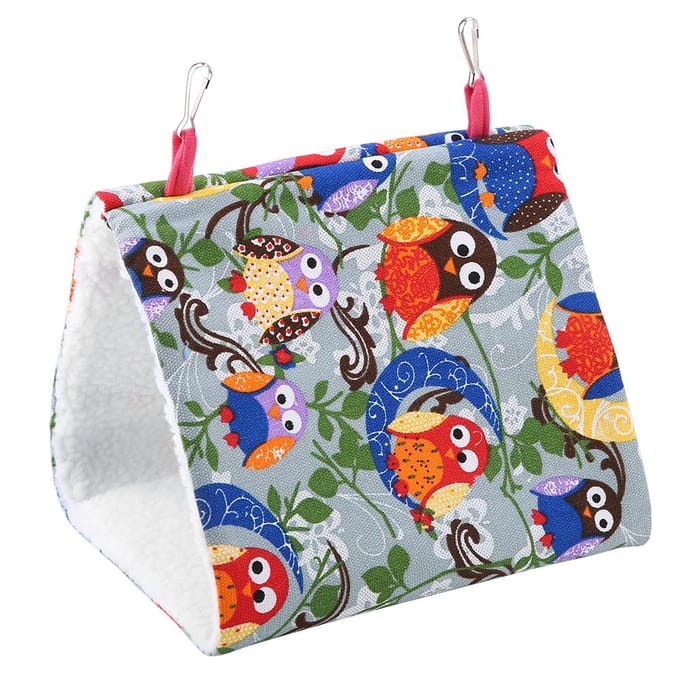 Huisdier Vogel Warm Zacht Hangmat Kooi Papegaai Hangend Hut Tent Bed Grot Schommel Speelgoed(#6) gray