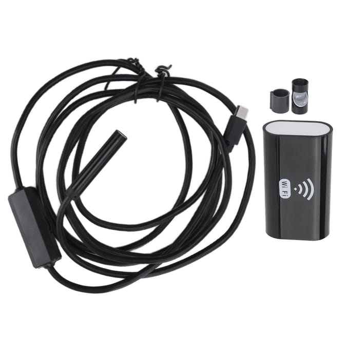 F99 Endoscope Industriel 8mm Fil Rigide Haute Définition Boroscope WIFI pour Maintenance d'Équipement 2m black