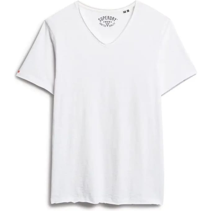 T-shirt gemêleerd met V-hals en raw edges Superdry