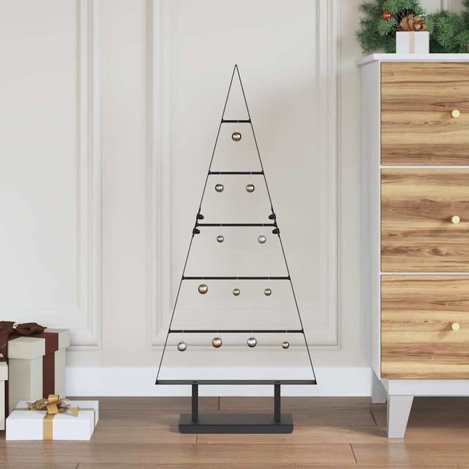 vidaXL - Metalen - kerstboom - Zwart - 90 - cm - Staal