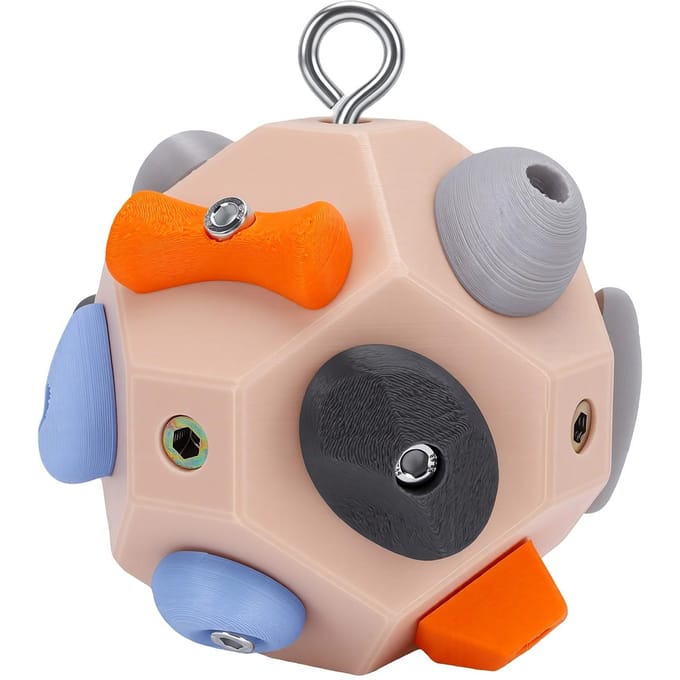 Handgemaakte Klimblok Bal 3D Geprinte Klimtrainingsbal Draagbare Vingerkrachttraining Stressverlichting Cadeau beige
