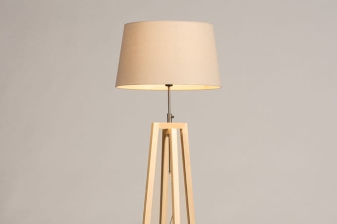 Lumidora Vloerlamp 31125 - LILLE - E27 - Beige - Naturel - Hout - ⌀ 45 cm