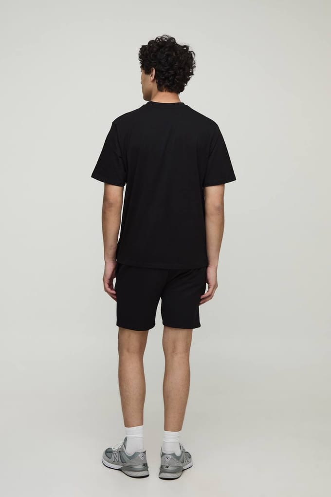 Basic Regular Fit T-shirt met ronde hals | Black | Size Medium