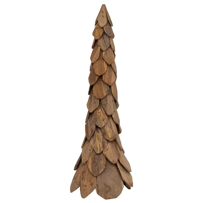 vidaXL Kerstboom met standaard Bruin 111 cm Massief teakhout