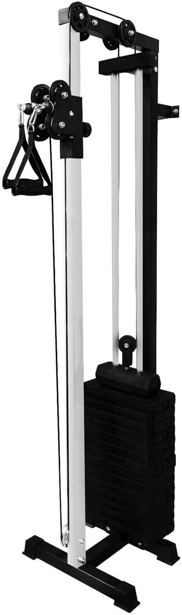 Wandgemonteerde kabel pulley machine - zwart - 214 cm - 14 schijven