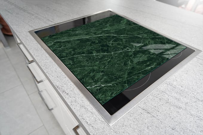 TMK ArtDeko - Snijplank van Glas - 52x40 cm - Marmer - Antibacterieel
