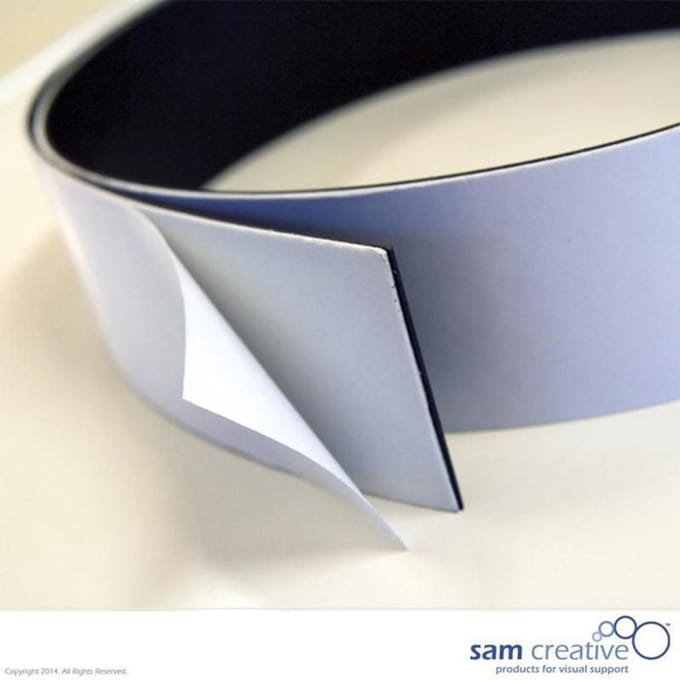 Sam Creative - Zelfklevende magnetische plakstrips - 1x100cm - set van 2 rollen 1x100 cm - Whiteboard