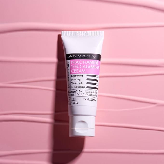 DERMA FACTORY Crème Niacinamide 10% Calamine Teint Éclat 30g Hydratant Quotidien K-Beauty