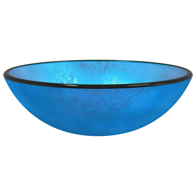 vidaXL - Wasbak - 42x14 - cm - gehard - glas - blauw