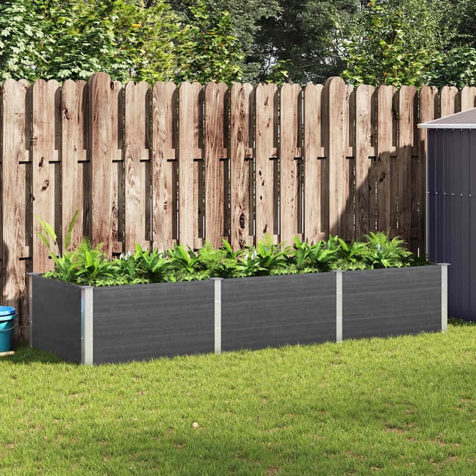 vidaXL - Plantenbak - verhoogd - 300x100x54 - cm - HKC - grijs