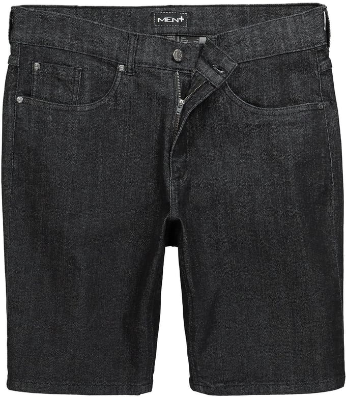 Men Plus - Heren - Jeansbermuda FLEXLASTIC® denim 5-pocket Straight Fit - Zwart - Maat 68