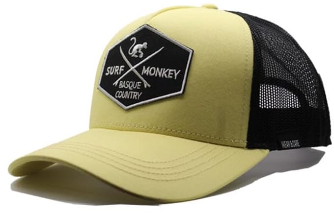 Surf Monkey - Trucker Cap - 5 Panel - One Size - Organisch Cotton - Zwarte limoen