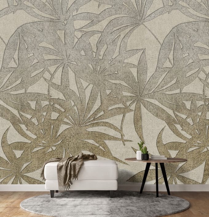 INGK - Flowing Leaves Beige - Behang