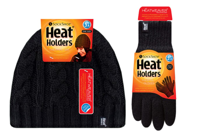 Heat Holders - Damesmuts en handschoenenset voor de winter - Zwart