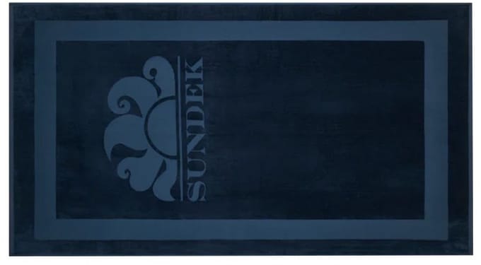 Sundek heren jacquard strandlaken frame logo blauw 00700