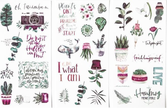 3 keer Stickervel Plants and Pink Details | Stickers