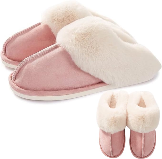 kinder pantoffels valt klein - sloffen - fluffy - winter - roze - 34/35
