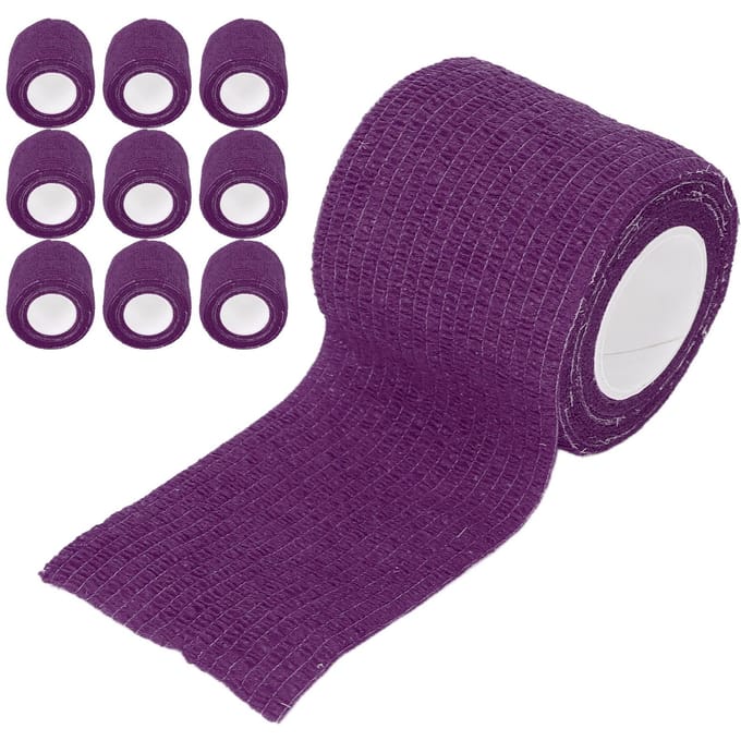 10 Stuks Multifunctioneel Wegwerp Zelfklevend Elastisch Verband Schokbestendig Antislip Tattoo Handvat paars
