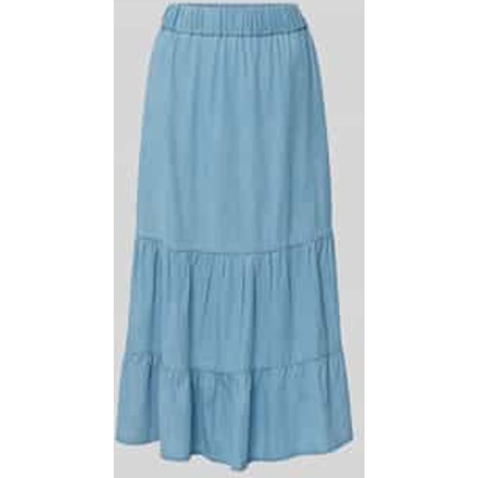 Midirok van lyocellmix in denimlook