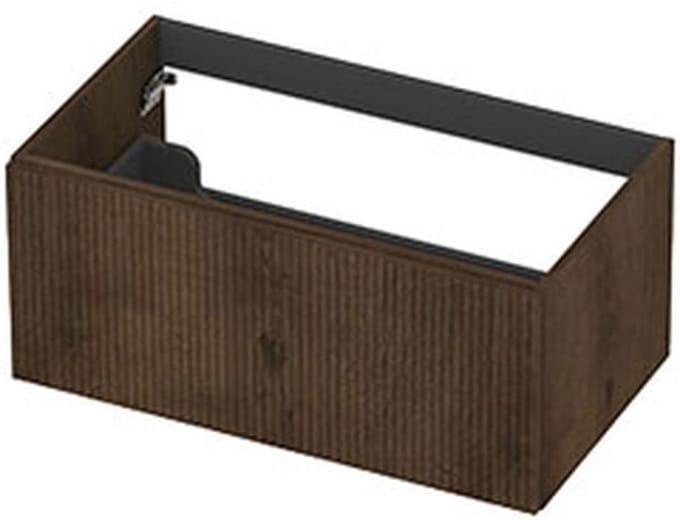 INK - Onderkast 1L Fineer Gefreesd Tbv Greep - 800x450x400 Mm - Chocolate