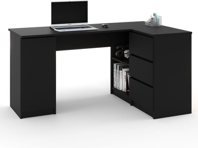 AZ Home Hoekbureau Greg Rechts Zwart Bureau Computer Desk