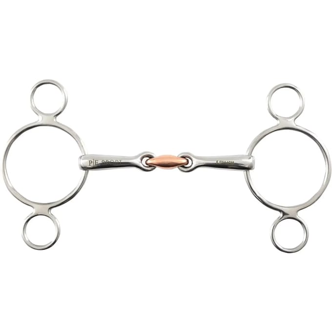 2-rings paardenbit met koperen pad Premier Equine
