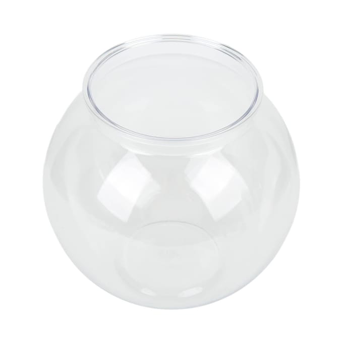 Bocal à poissons rond en plastique robuste incassable polyvalent petit aquarium rond pour décorations de bureau bibliothèque L L white