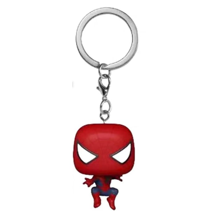 hete Marvel Spider Man Creatieve Student Sleutelhanger Hanger Anime Periferie Mannen Auto Sleutelhanger Mode Vrouwen Tas Accessoires Leuke Cadeaus 4cm gray