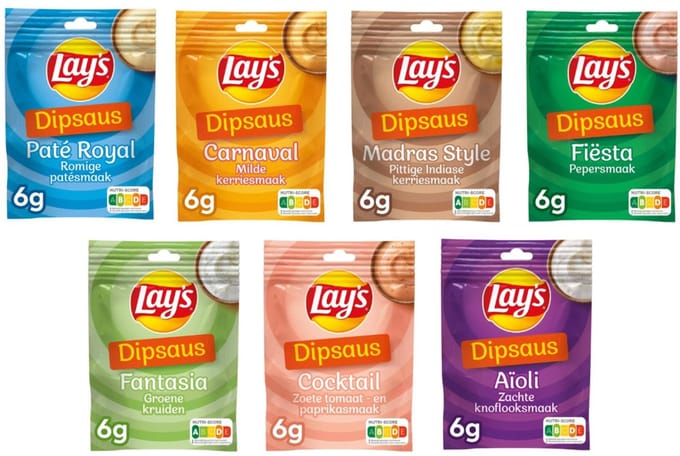 Proefpakket Lay's Mix for Dips 7 verschillende smaken
